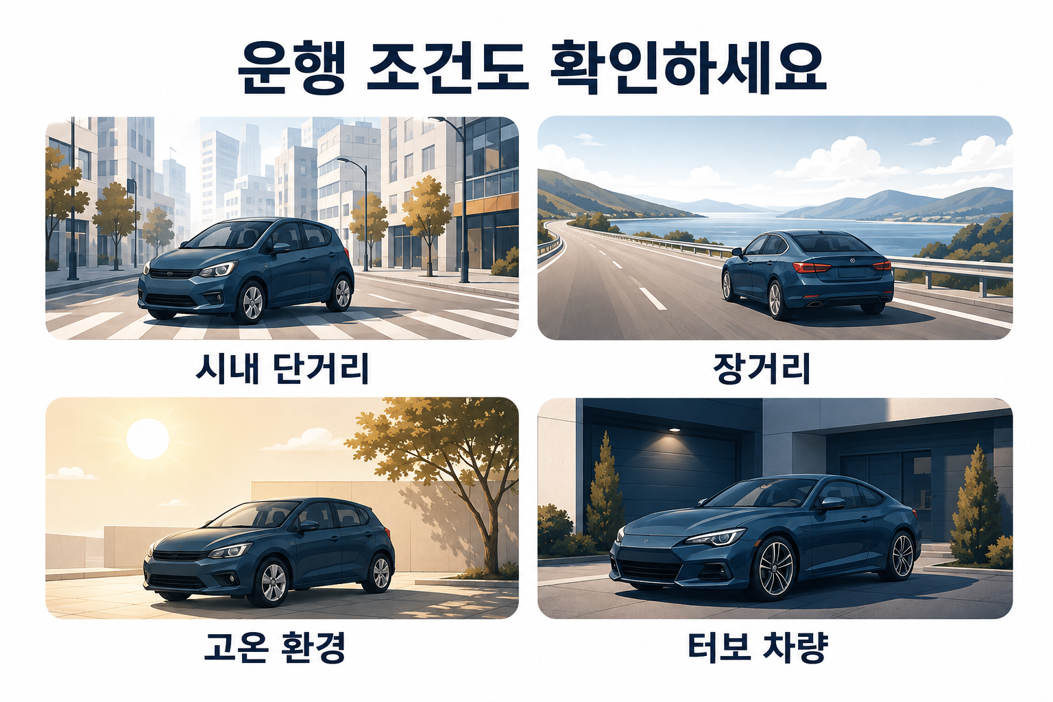주행 환경과 차량 조건에 따른 엔진오일 선택 기준