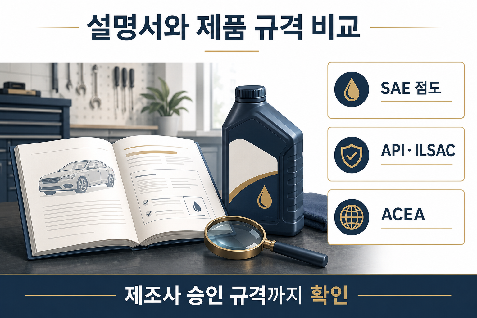 엔진오일 점도와 API ACEA 규격을 확인하는 방법