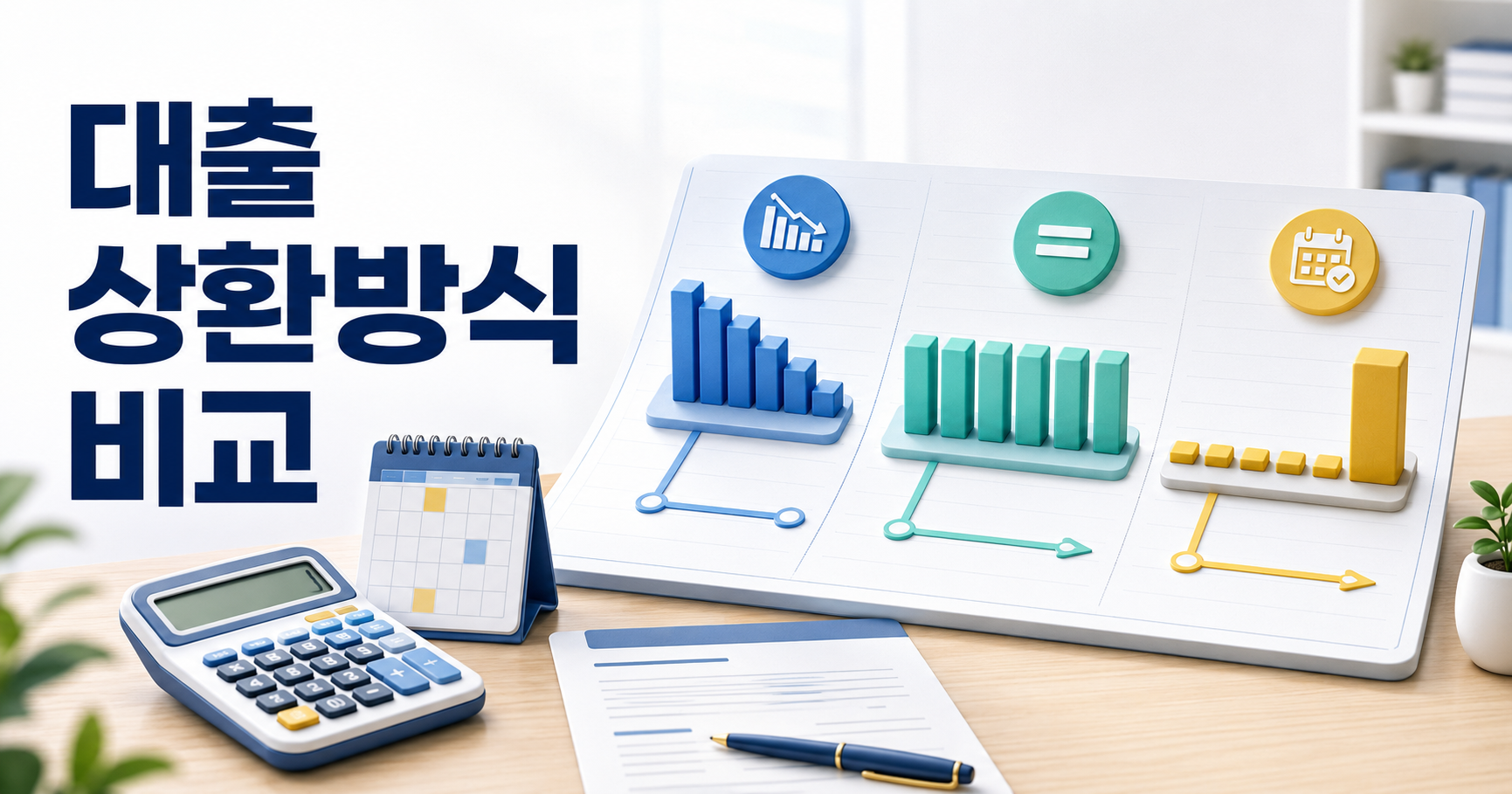 원금균등·원리금균등·만기일시상환 차이｜이자 비교와 선택방법