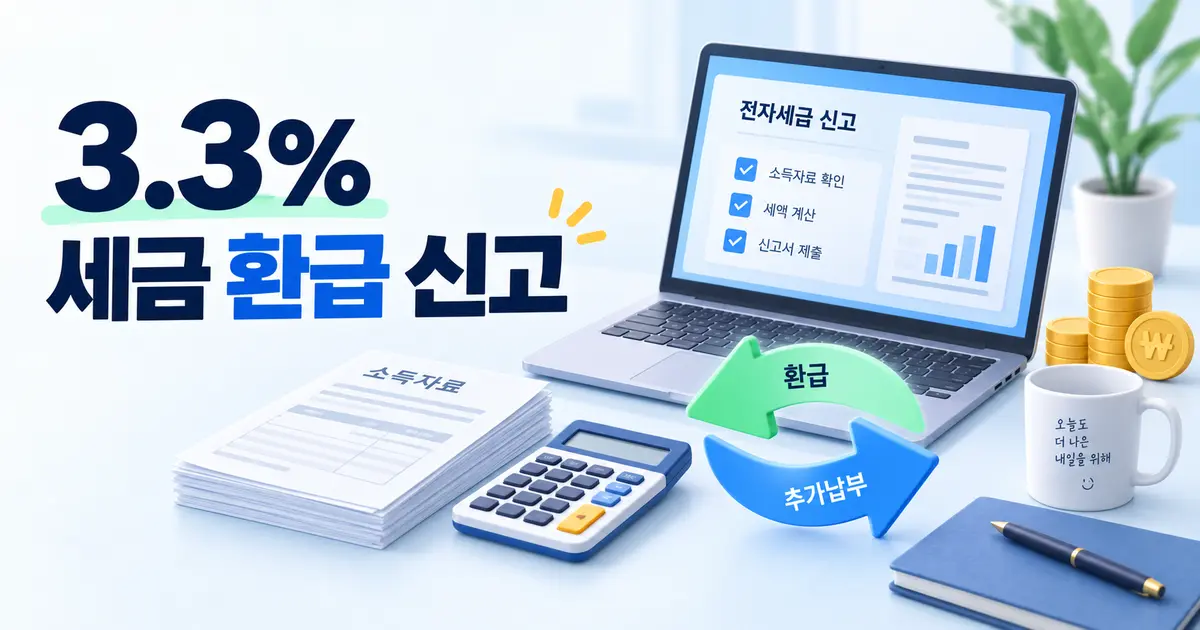알바·프리랜서 3.3% 세금 환급 방법｜홈택스 종합소득세 신고