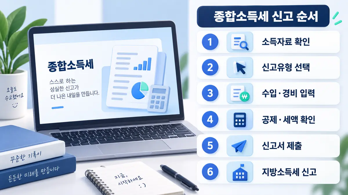 소득자료 확인부터 지방소득세 신고까지 종합소득세 신고 순서