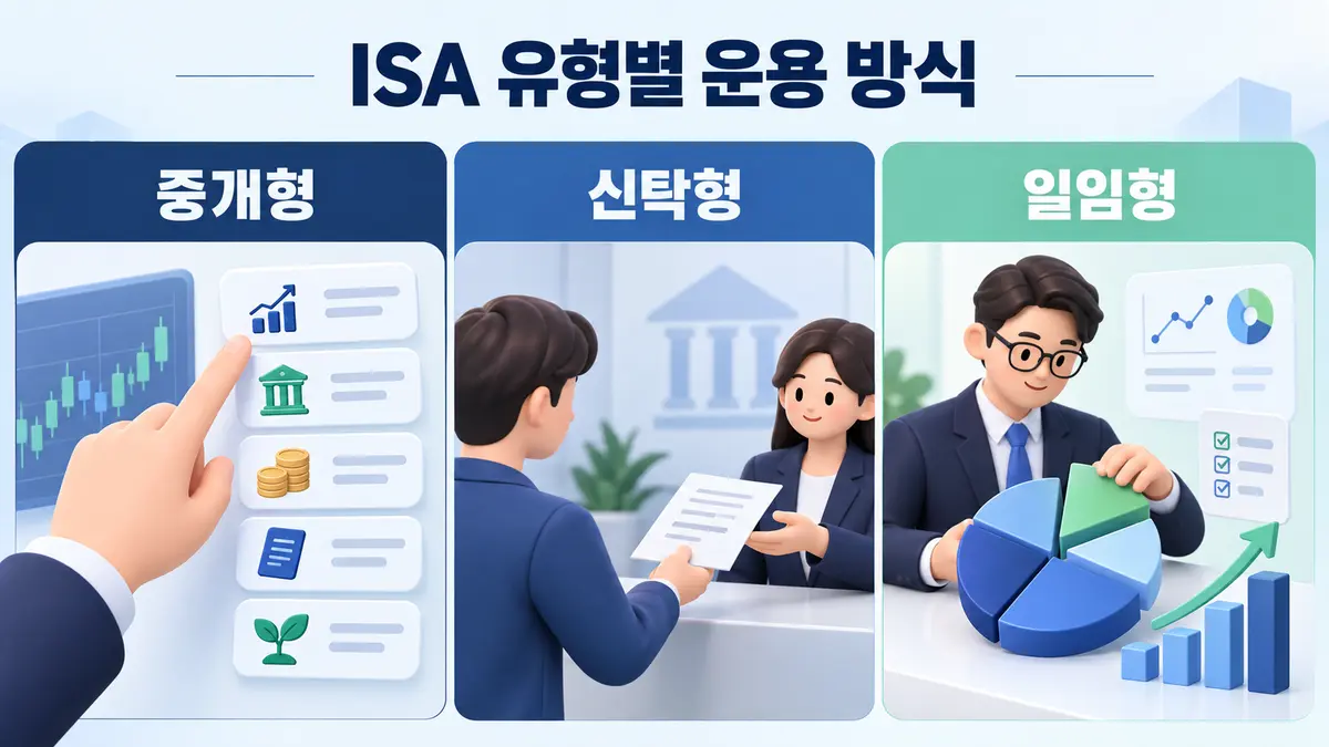 중개형 신탁형 일임형 ISA의 운용 주체와 선택방식 비교