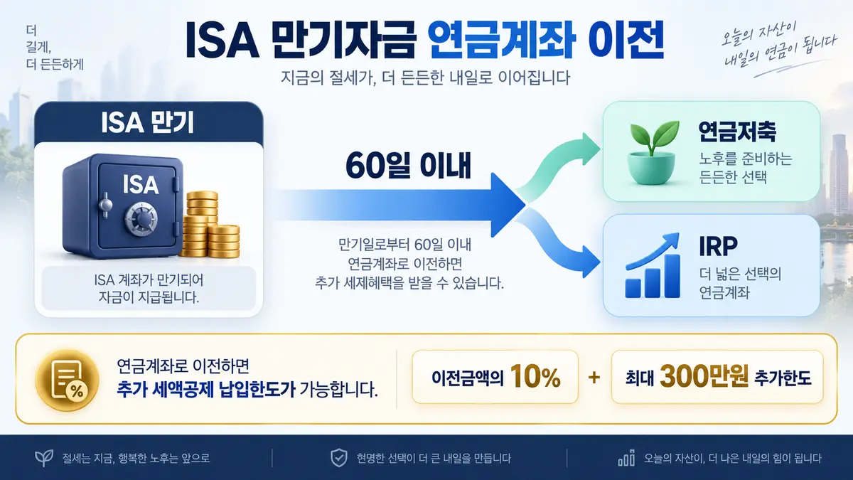 ISA 만기자금을 60일 이내 연금저축 또는 IRP로 이전하는 절차