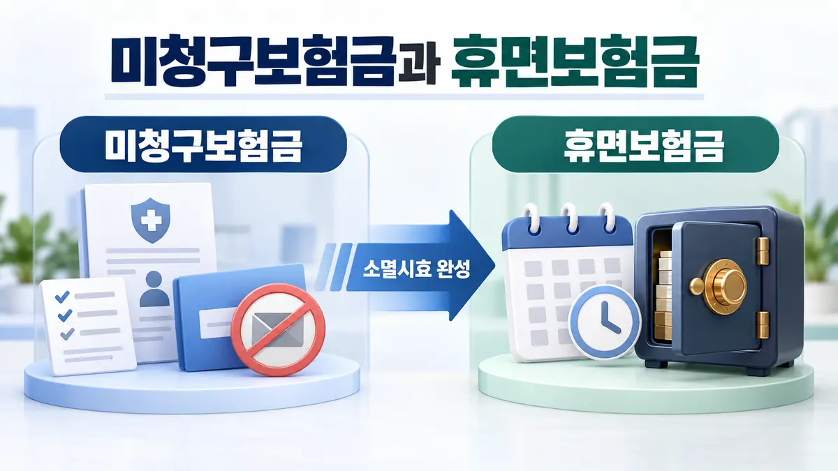 미청구보험금과 휴면보험금의 차이 및 소멸시효 완성 여부